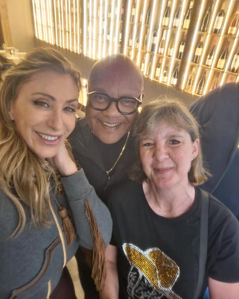 Sabrina Salerno et Mario Ramsamy de Stars 80 au restaurant Le Cathédrale Gourmand à Chartres après le concert.
